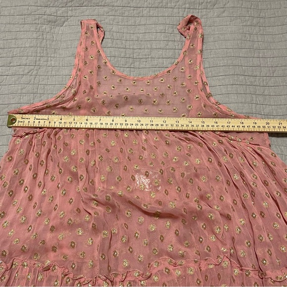 Free People Rose Metallic Mini Dress Size Medium - Picture 5 of 7